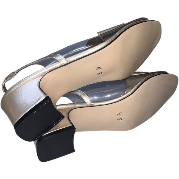 NWB Jack Rogers Leather Rhinestone Slip On Sling Sandal Silver Women's Size 8N - Picture 12 of 15